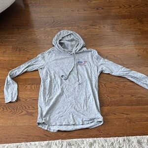 Vineyard Vines Gray Long Sleeve with American Flag Whale